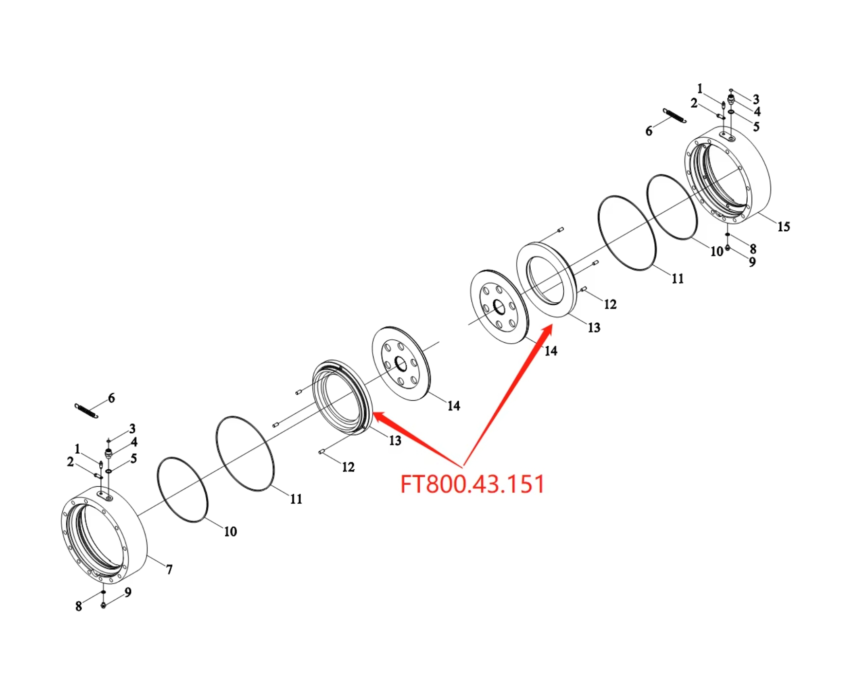 FT800.43.151 Brake Piston Foton Lovol For Agricultural Machinery & Equipment Farm Tractors